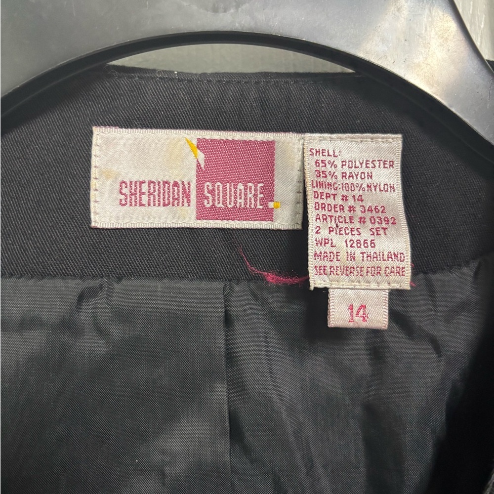 Sheridan Square Vintage Button Up Blazer W/ Shoulder Pads Black Womens Size 14 - Picture 3 of 7